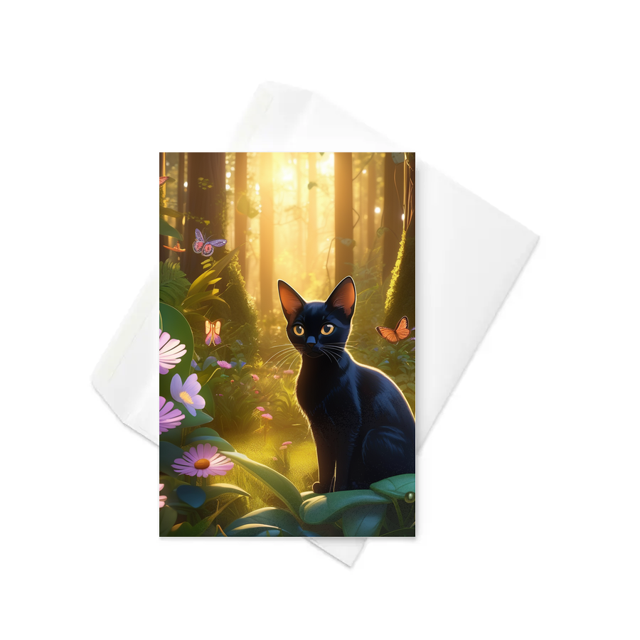 PugMug Custom Black Abyssinian Cat Greeting Card