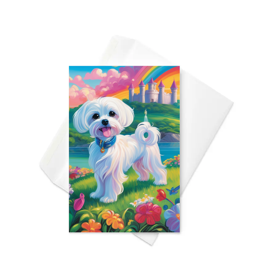 PugMug Custom Maltese Dog Greeting Card