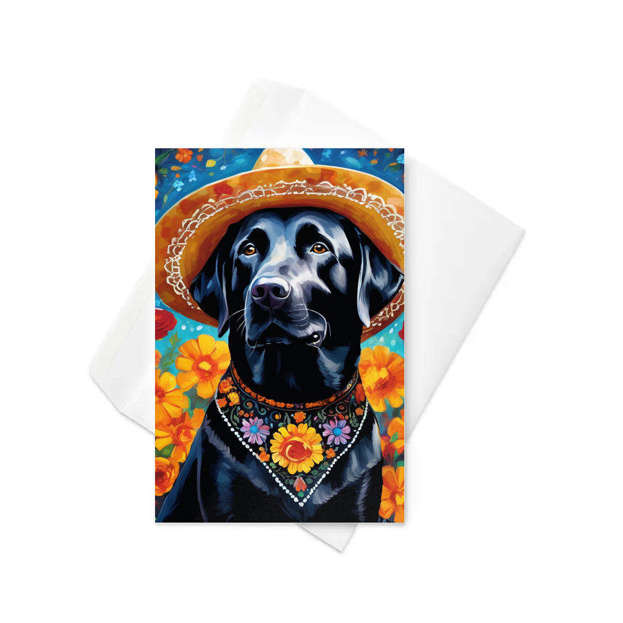 PugMug Custom Black Labrador Retriever Greeting Card