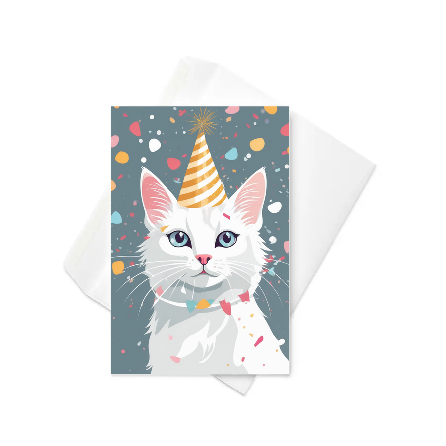 PugMug Custom White Companion Cat Greeting Card