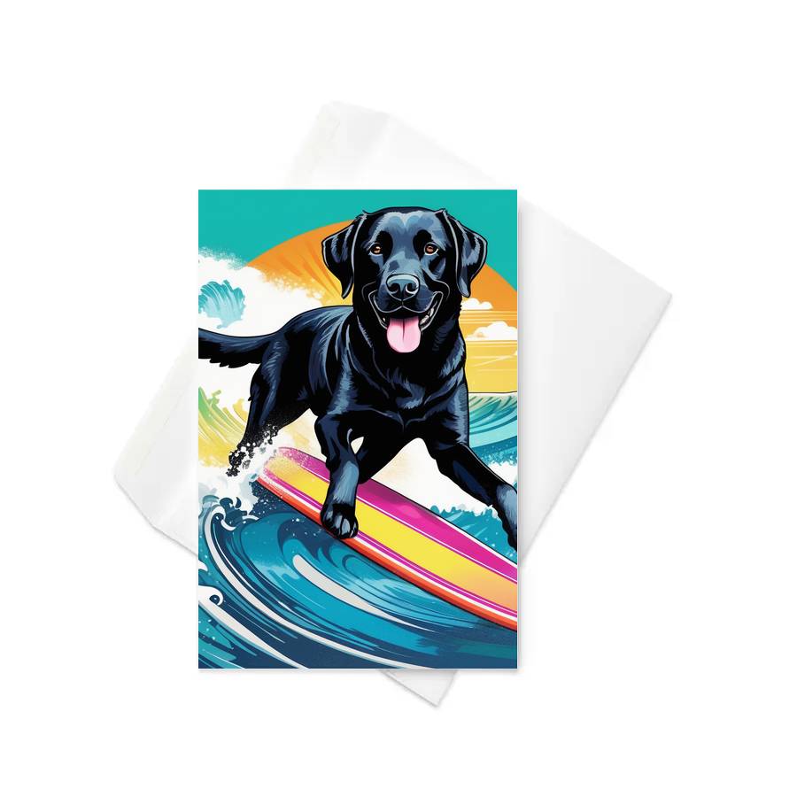 PugMug Custom Black Labrador Retriever Greeting Card