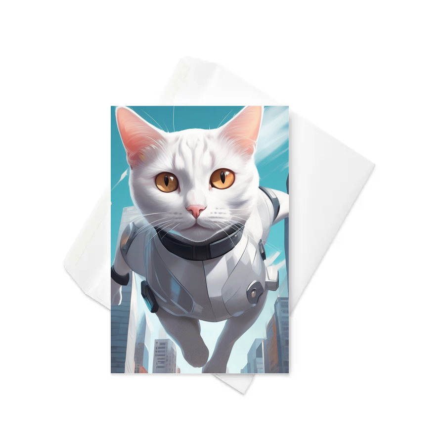 PugMug Custom White Companion Cat Greeting Card