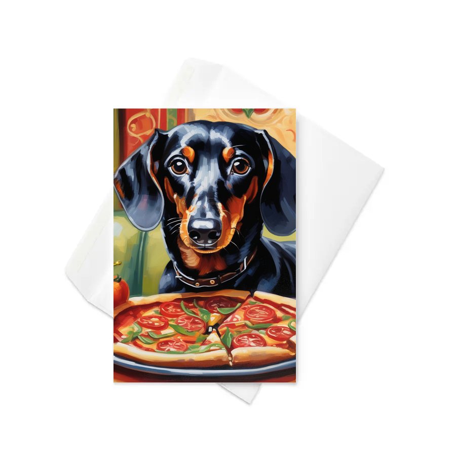 PugMug Custom Black Dachshund Greeting Card