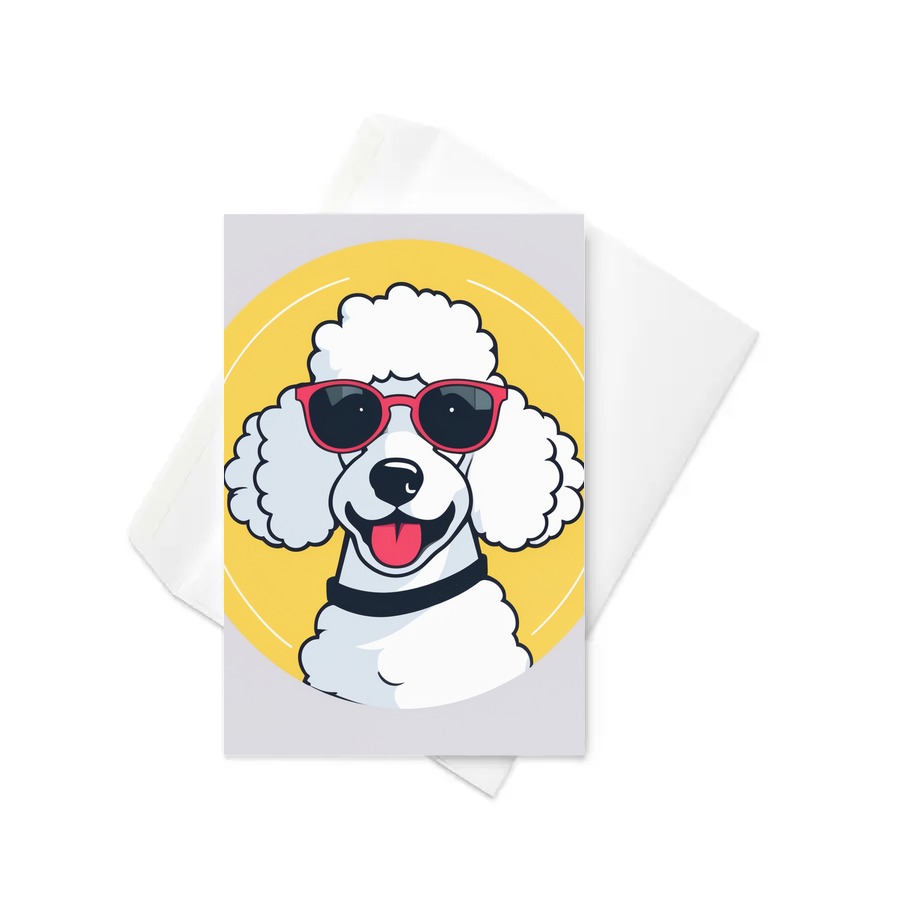PugMug Custom White Poodle Greeting Card