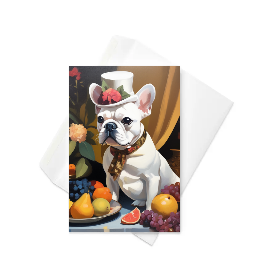 PugMug Custom White French Bulldog Greeting Card