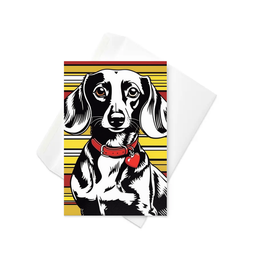 PugMug Custom Black Dachshund Greeting Card