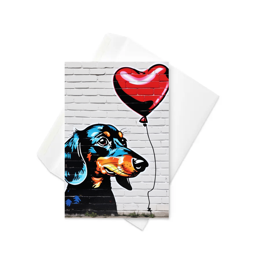 PugMug Custom Black Dachshund Greeting Card