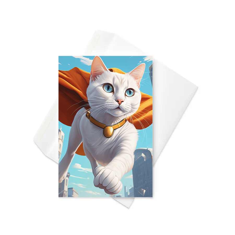 PugMug Custom White Companion Cat Greeting Card