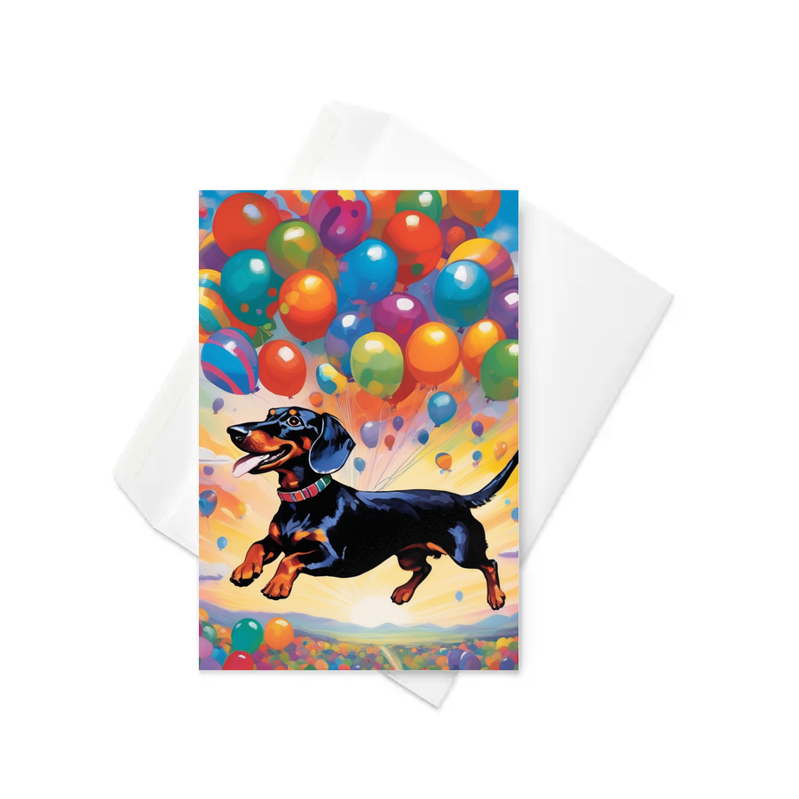 PugMug Custom Black Dachshund Greeting Card