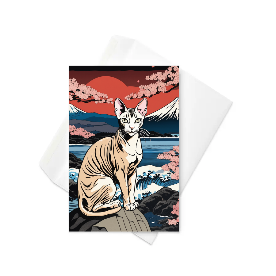 PugMug Custom Tabby Sphynx Cat Greeting Card