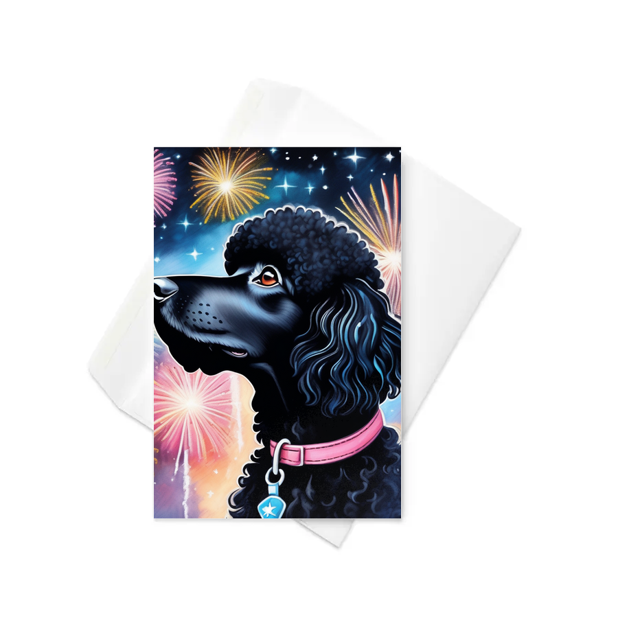 PugMug Custom Black Poodle Greeting Card