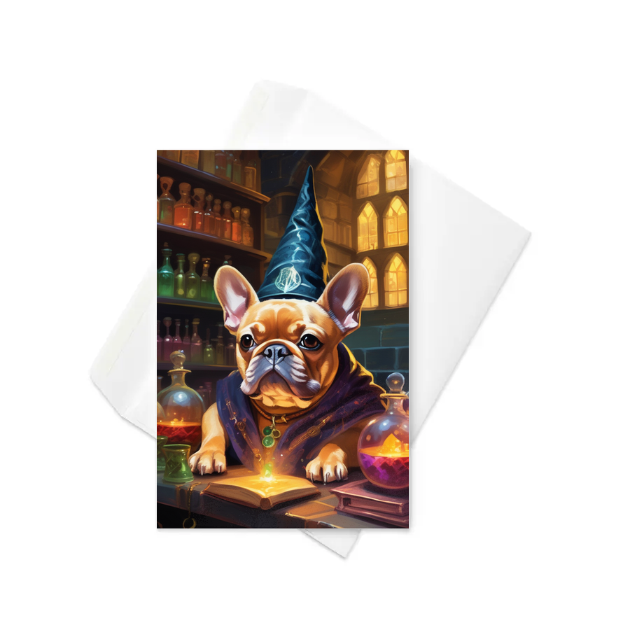 PugMug Custom Tan French Bulldog Greeting Card