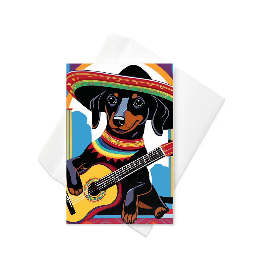 PugMug Custom Black Dachshund Greeting Card