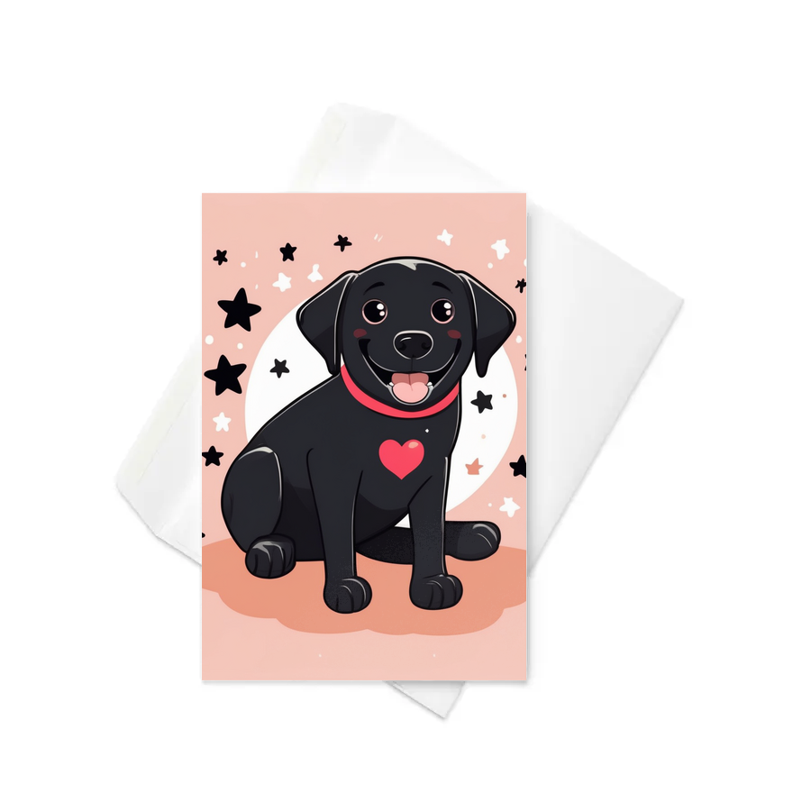 PugMug Custom Black Labrador Retriever Greeting Card