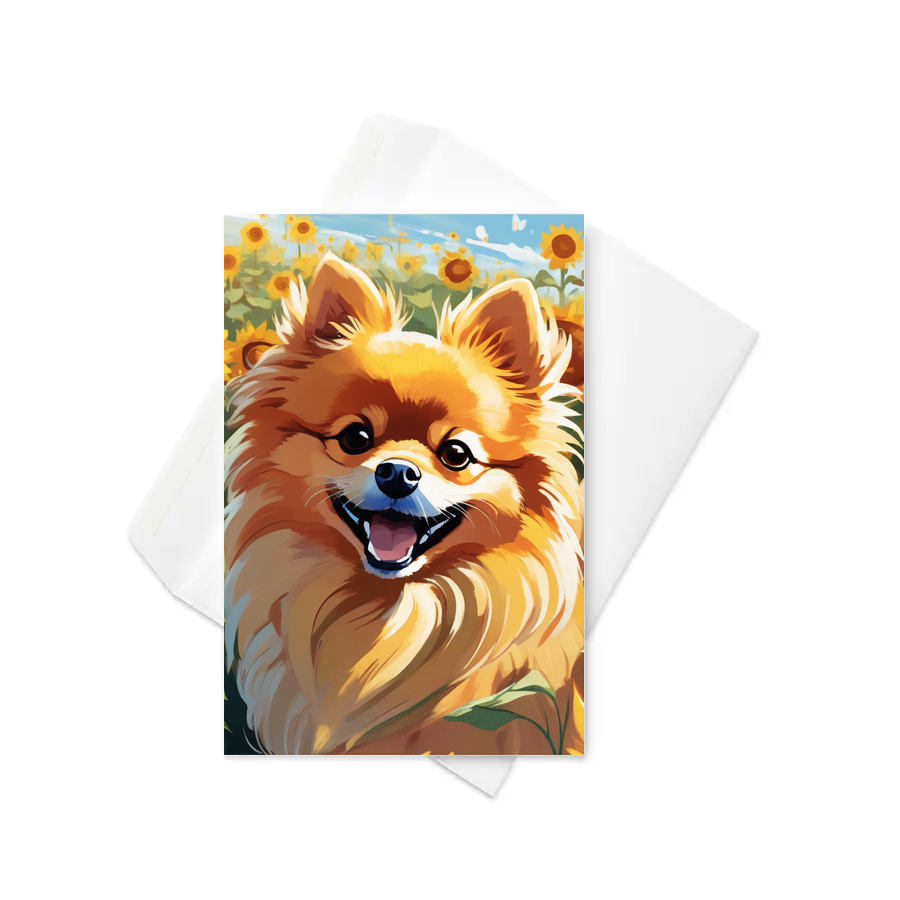 PugMug Custom Tan Pomeranian Greeting Card