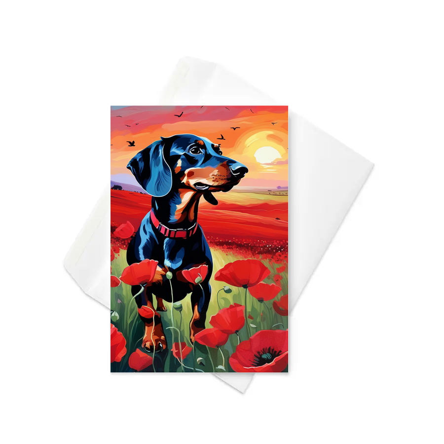 PugMug Custom Black Dachshund Greeting Card