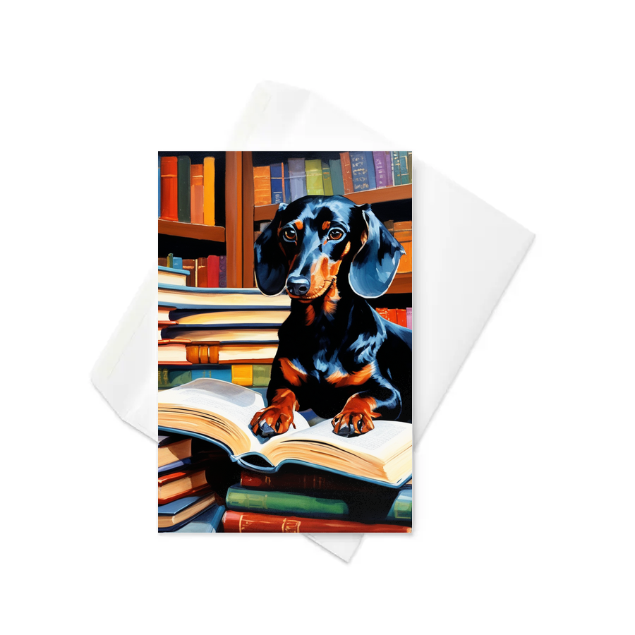 PugMug Custom Black Dachshund Greeting Card