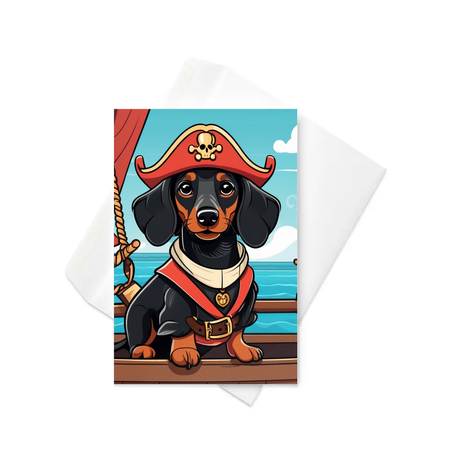 PugMug Custom Black Dachshund Greeting Card