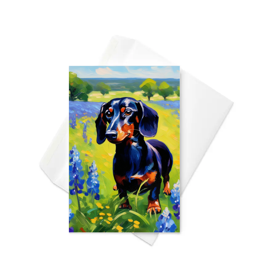 PugMug Custom Black Dachshund Greeting Card