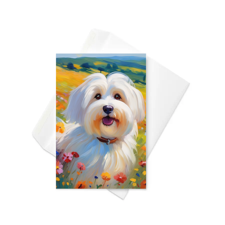 PugMug Custom White Havanese Dog Greeting Card