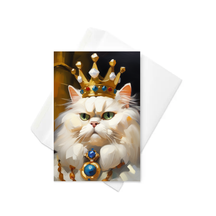 PugMug Custom White Persian Cat Greeting Card