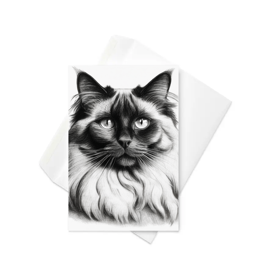 PugMug Custom Black Ragdoll Cat Greeting Card