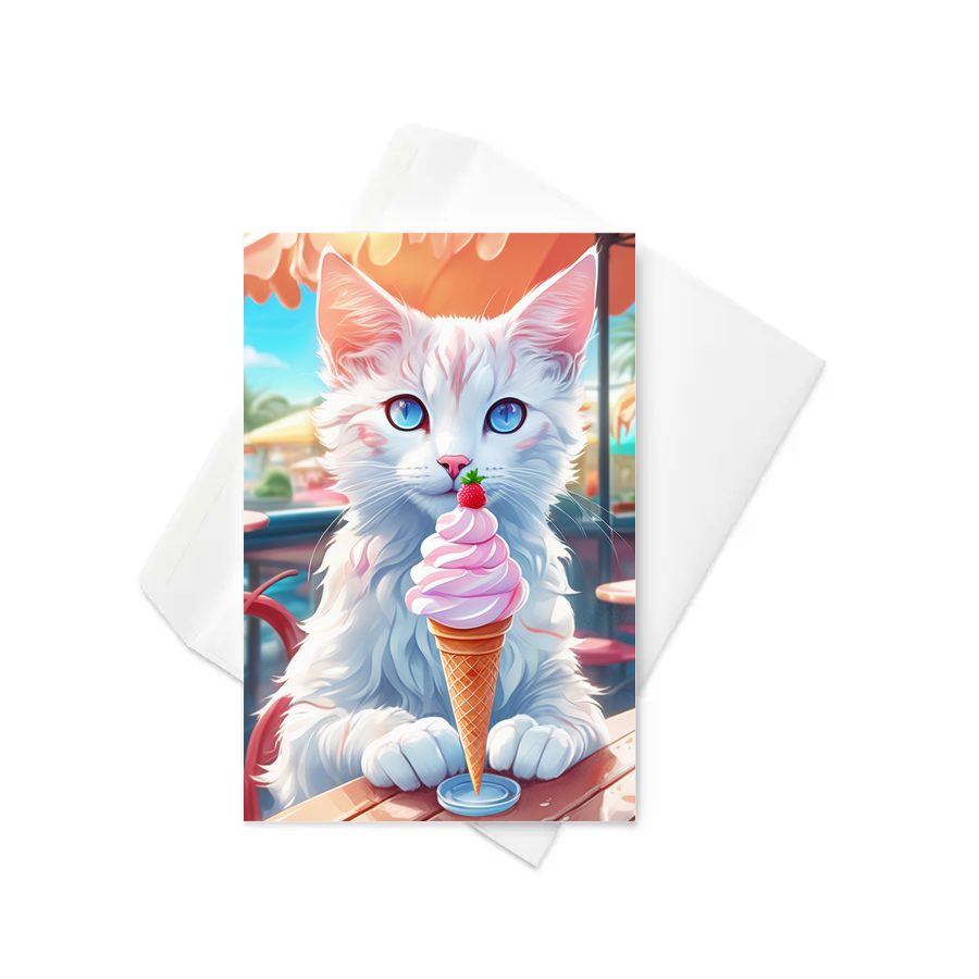 PugMug Custom White Companion Cat Greeting Card