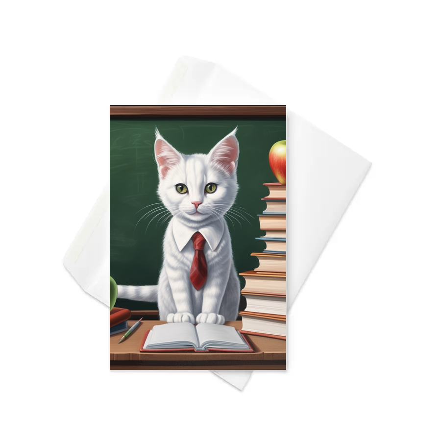 PugMug Custom White Companion Cat Greeting Card