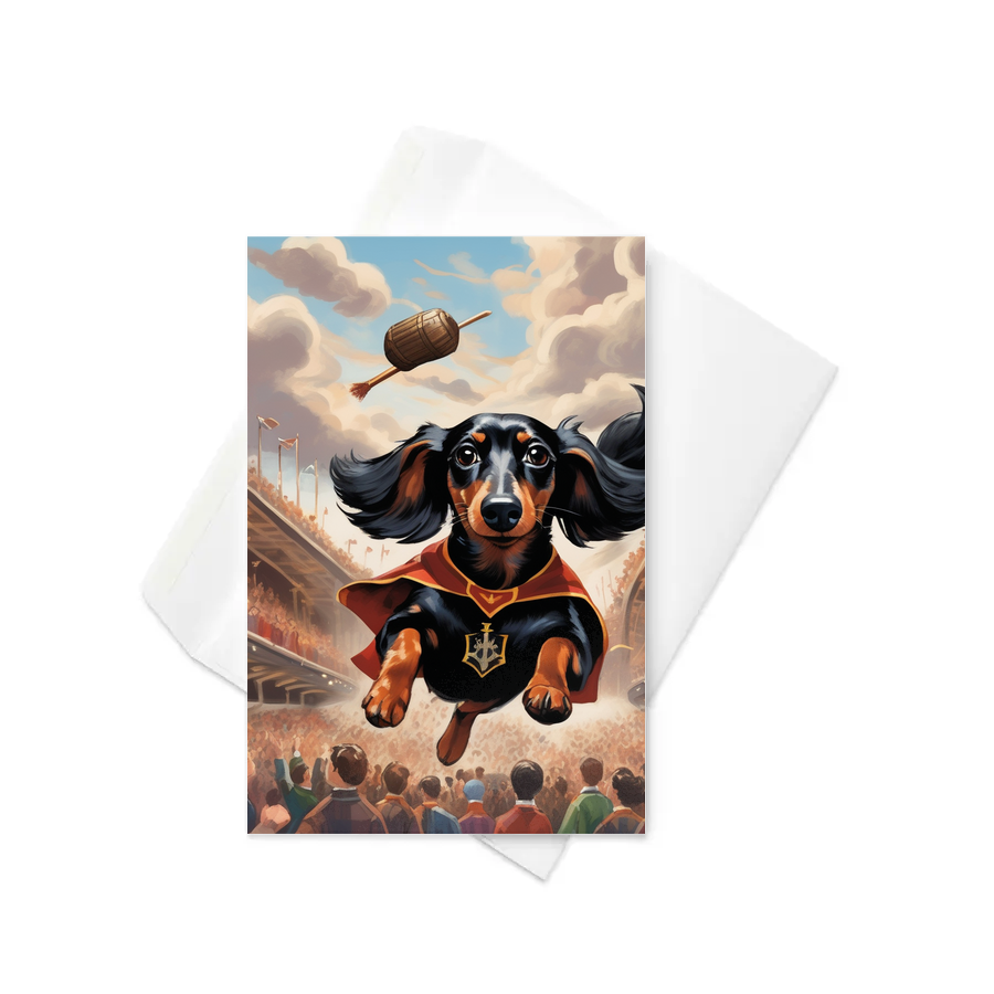 PugMug Custom Black Dachshund Greeting Card