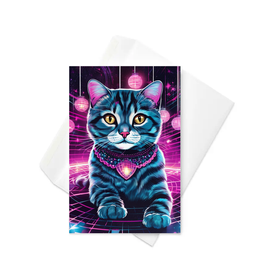 PugMug Custom Tabby Scottish Fold Cat Greeting Card
