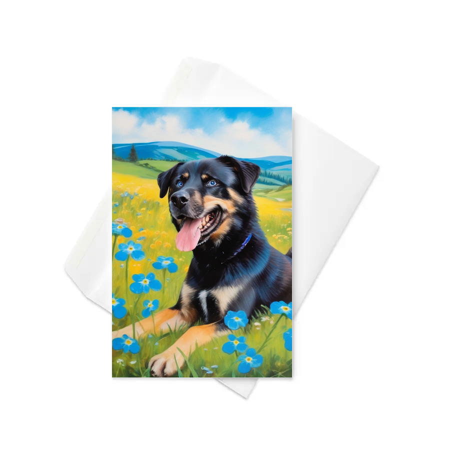 PugMug Custom Blue Greeting Card