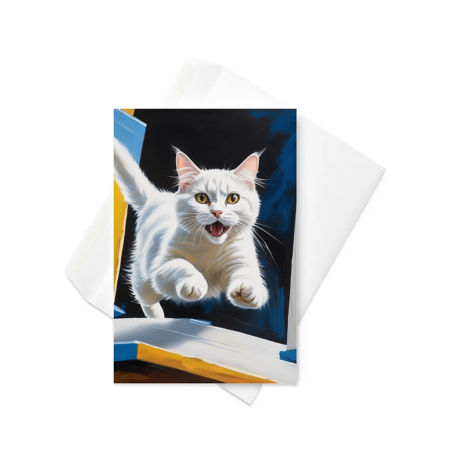 PugMug Custom White Companion Cat Greeting Card