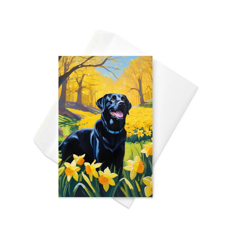 PugMug Custom Black Labrador Retriever Greeting Card