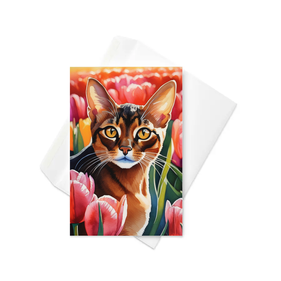 PugMug Custom Tabby Abyssinian Cat Greeting Card