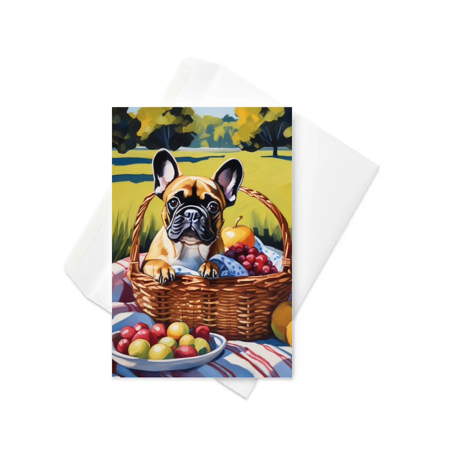 PugMug Custom Tan French Bulldog Greeting Card