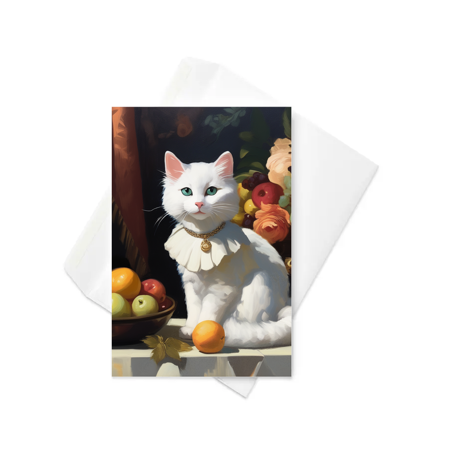 PugMug Custom White Companion Cat Greeting Card