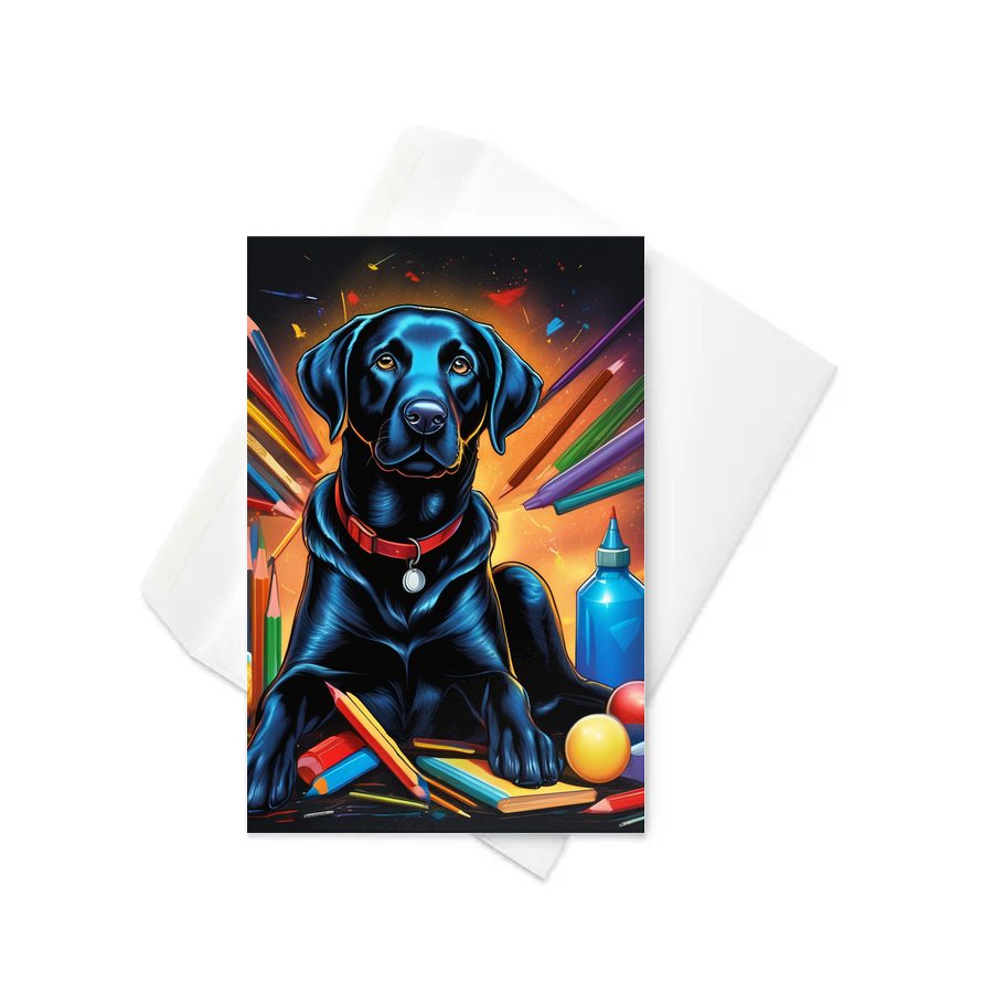 PugMug Custom Black Labrador Retriever Greeting Card