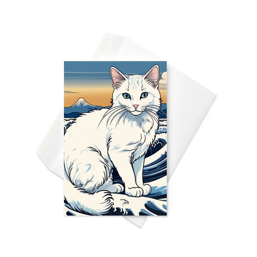 PugMug Custom White Companion Cat Greeting Card