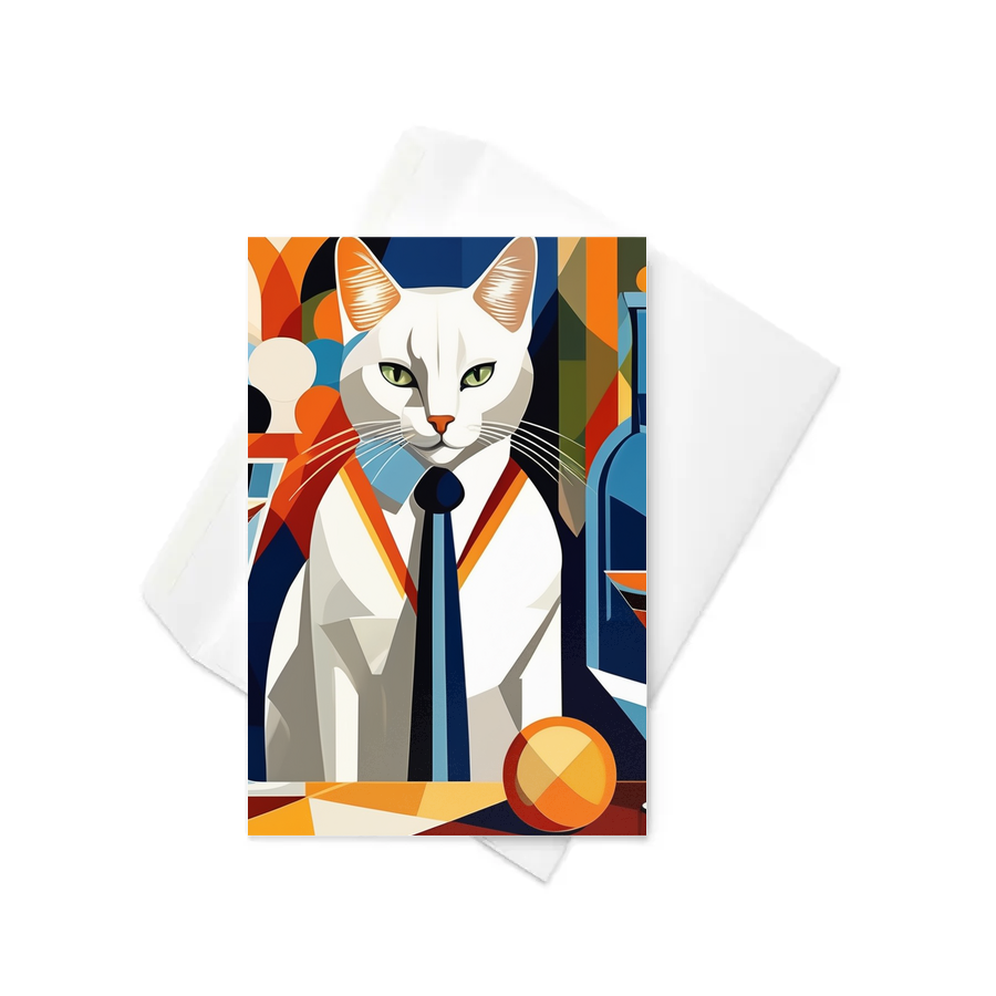 PugMug Custom White Companion Cat Greeting Card