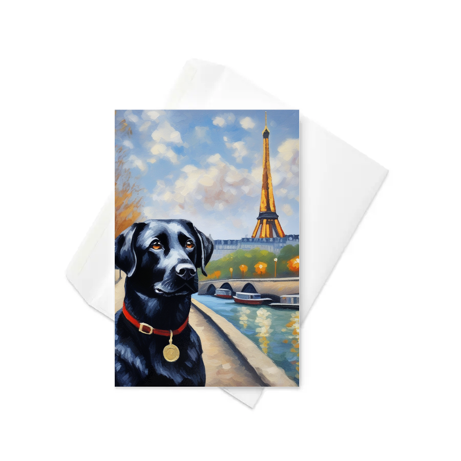 PugMug Custom Black Labrador Retriever Greeting Card