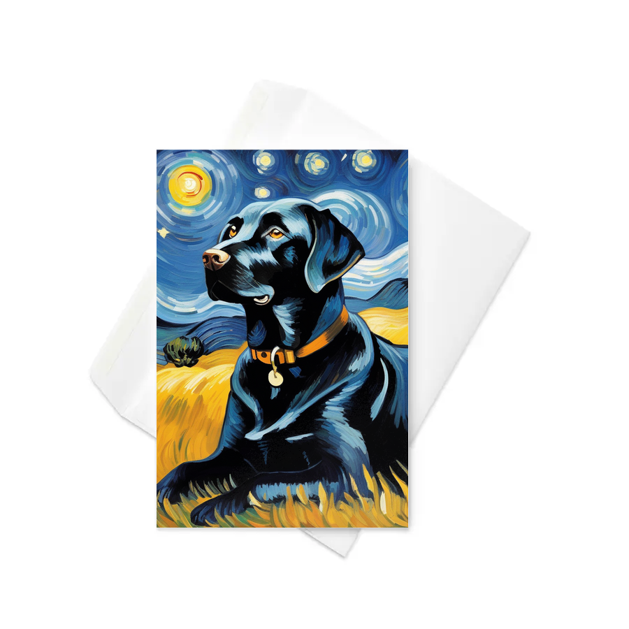 PugMug Custom Black Labrador Retriever Greeting Card