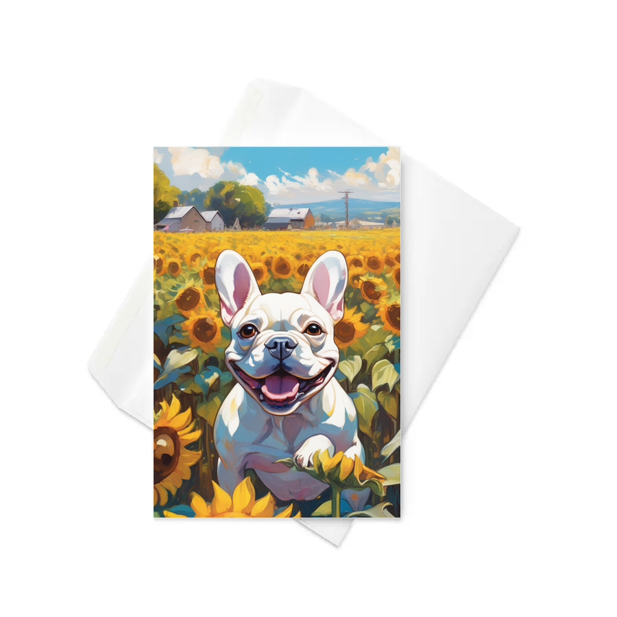 PugMug Custom White French Bulldog Greeting Card