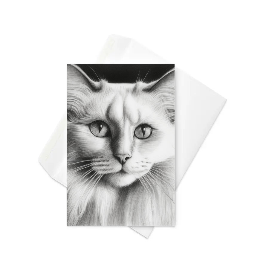 PugMug Custom White Ragdoll Cat Greeting Card