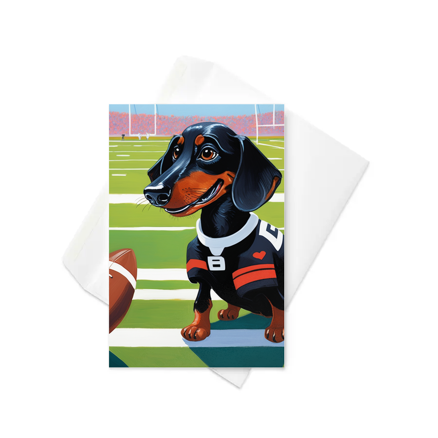 PugMug Custom Black Dachshund Greeting Card