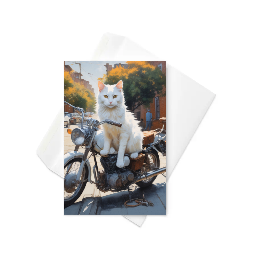 PugMug Custom White Companion Cat Greeting Card