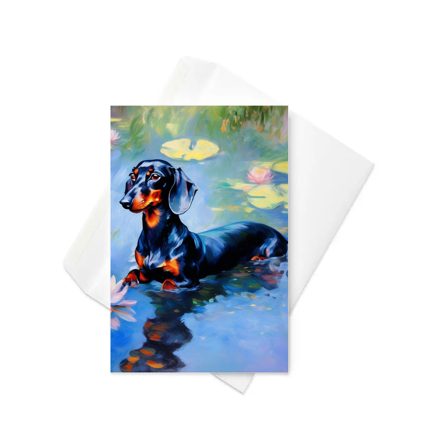 PugMug Custom Black Dachshund Greeting Card