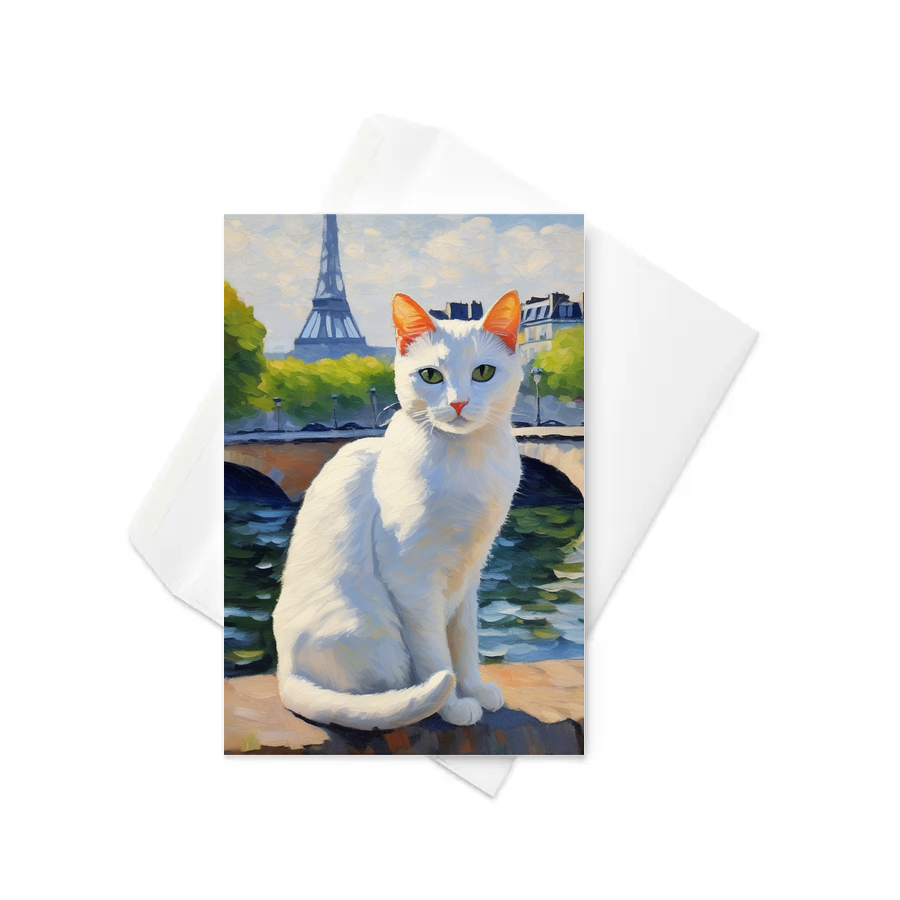 PugMug Custom White Companion Cat Greeting Card