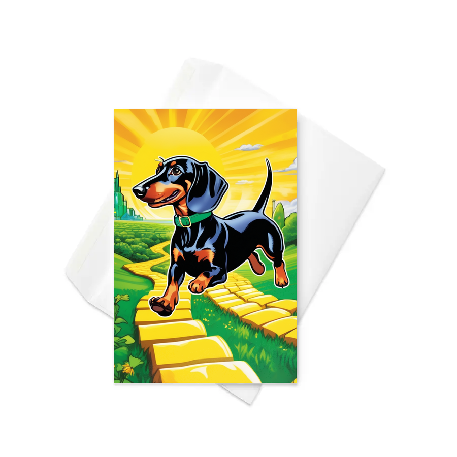 PugMug Custom Black Dachshund Greeting Card