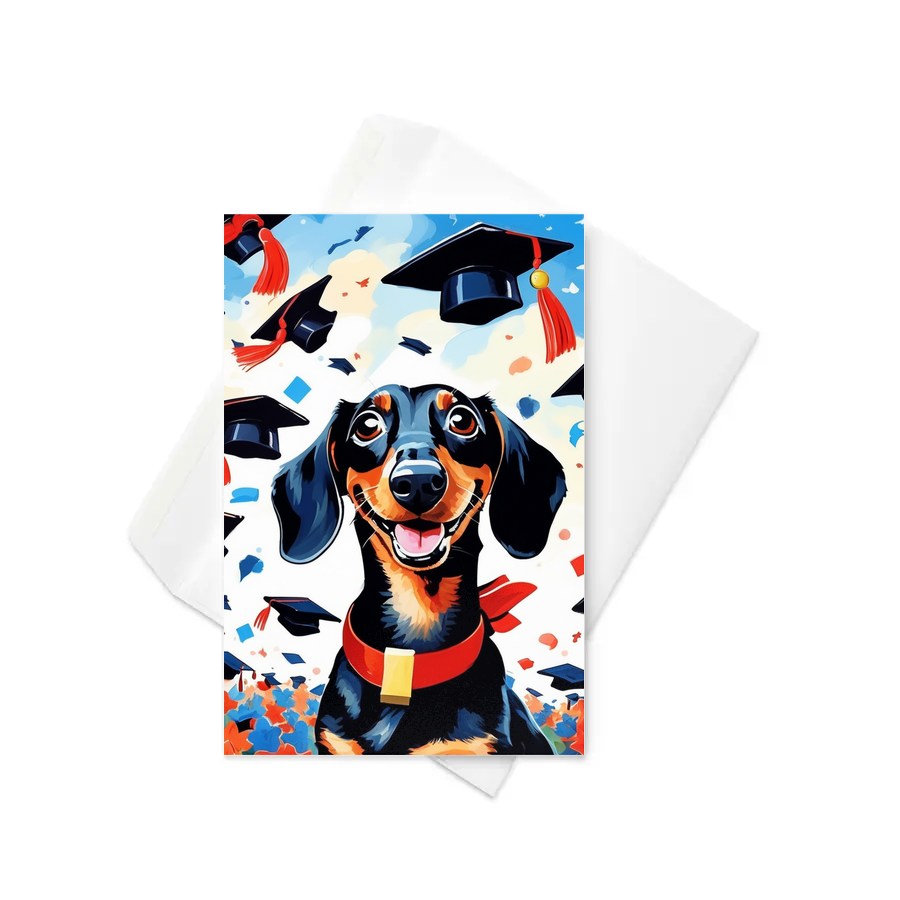PugMug Custom Black Dachshund Greeting Card