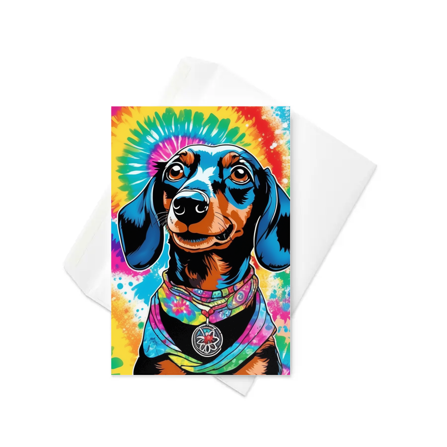 PugMug Custom Black Dachshund Greeting Card